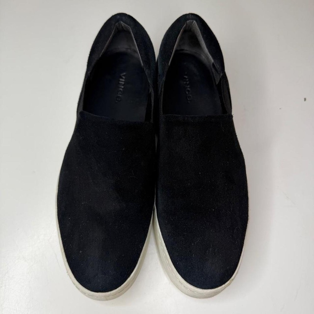 Vince Warren Black Suede Platform Slip-On Sneakers  Women's 8.5 Blokecore